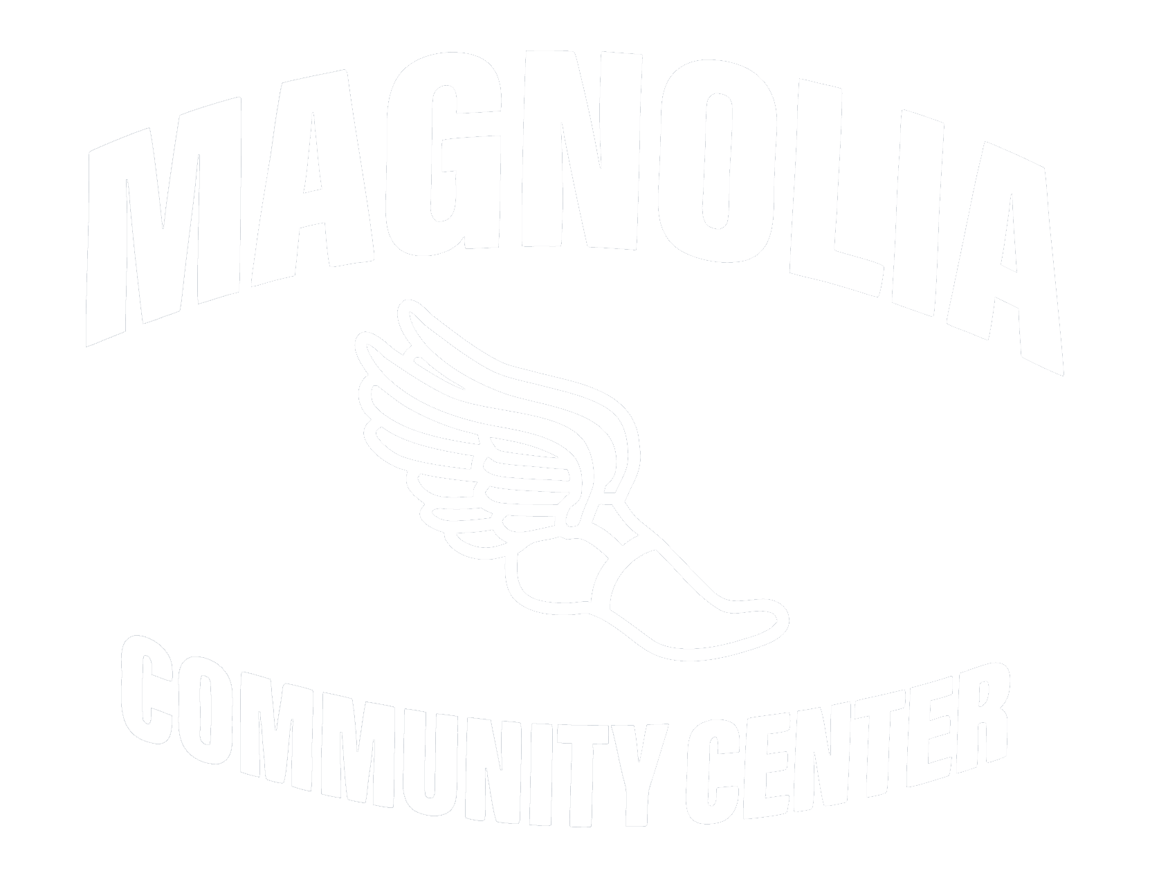 Magnolia CC Youth Track & Field winged-shoe logo